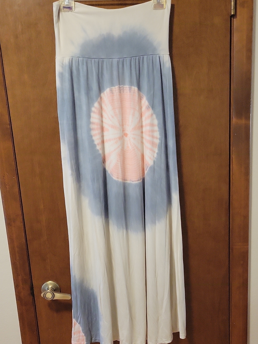 Green Dragon Made In CA Tie Dye Sunburst Bandeu Strapless Maxi Dress M